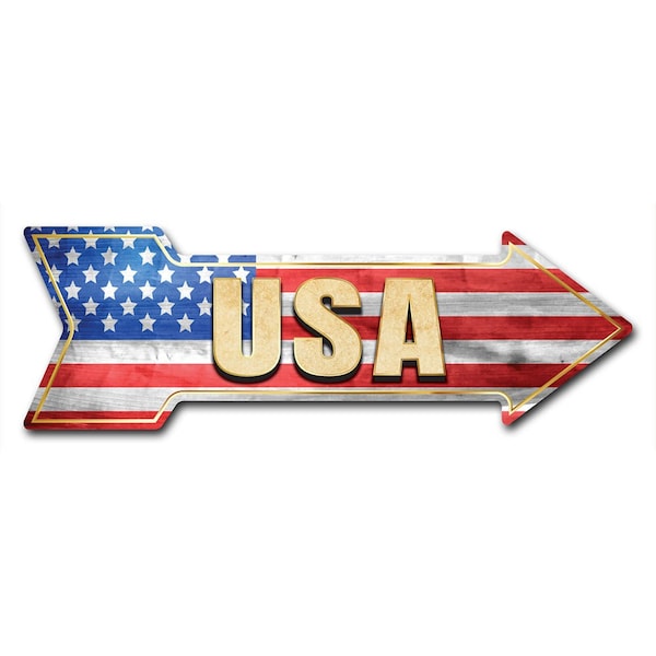 USA Arrow Decal Funny Home Decor 24in Wide